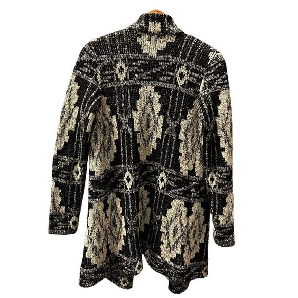 Lucky Brand Women's Open Front Long Cardigan Sweater Size XS Black and silver - Picture 2 of 9